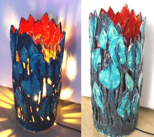 LAMPA CERAMICZNA TURKUSOWA