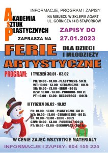 Ferie Artystyczne 2 turnusy