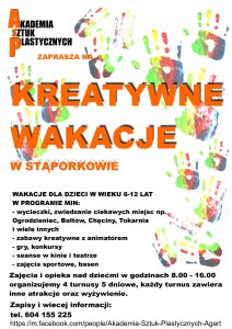 Kreatywne Wakacje  lipiec 2023 I turnus