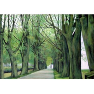 Aleja w zieleni- olej na płótnie 70 x 100 cm