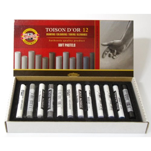 Pastele suche szare Koh i Noor kpl 12 kol 8522G