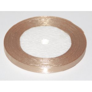 Wstążka atłasowa 6 mm / 32 m jasny brąz