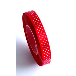 Wstążka satynowa w kropki 12 mm / 25 Y czerwona